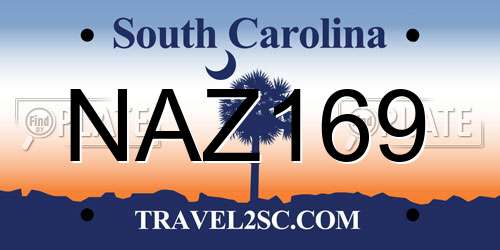 NAZ169 South Carolina License Plate