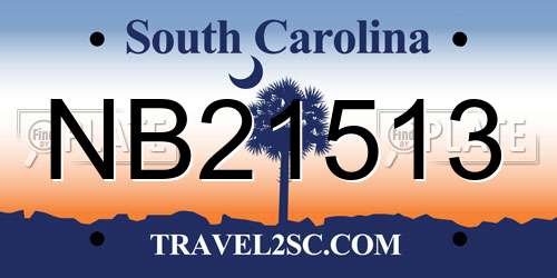 NB21513 South Carolina License Plate