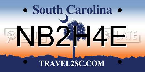 NB2H4E South Carolina License Plate