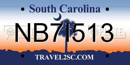NB7I513 South Carolina License Plate