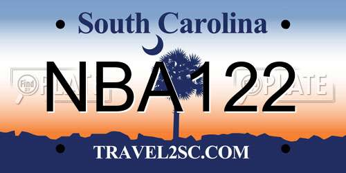 NBA122 South Carolina License Plate