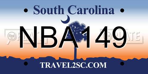NBA149 South Carolina License Plate