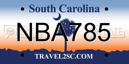 NBA785 South Carolina License Plate
