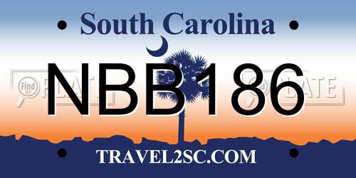 NBB186 South Carolina License Plate