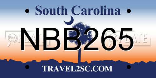 NBB265 South Carolina License Plate
