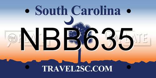 NBB635 South Carolina License Plate