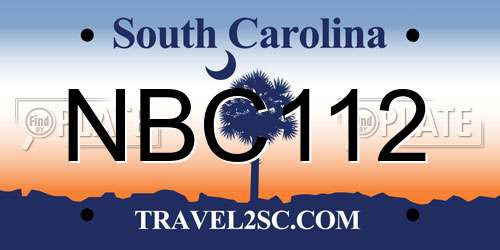 NBC112 South Carolina License Plate