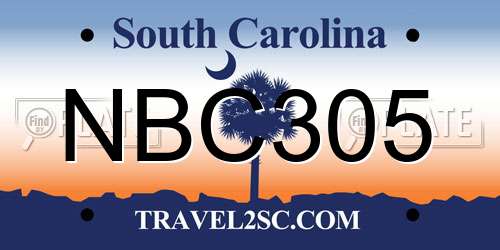 NBC305 South Carolina License Plate