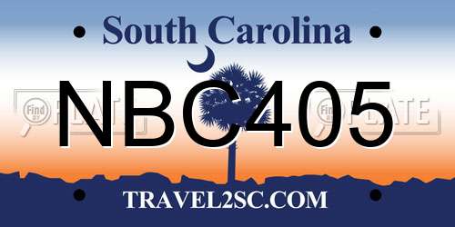 NBC405 South Carolina License Plate