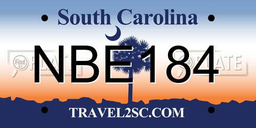 NBE184 South Carolina License Plate