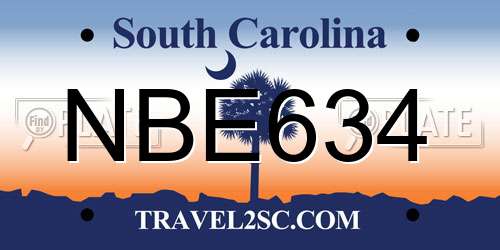 NBE634 South Carolina License Plate