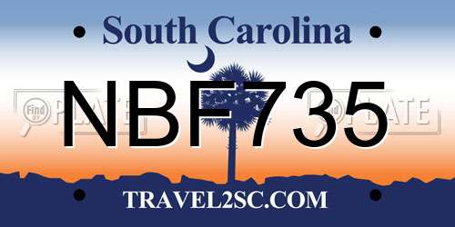 NBF735 South Carolina License Plate