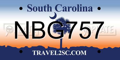 NBG757 South Carolina License Plate
