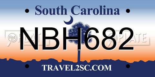 NBH682 South Carolina License Plate
