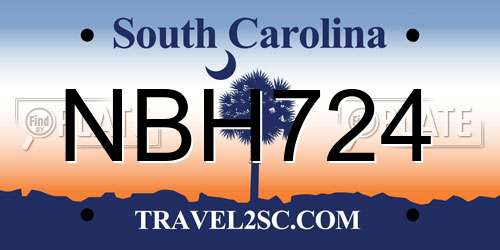 NBH724 South Carolina License Plate