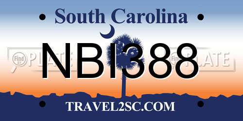 NBI388 South Carolina License Plate