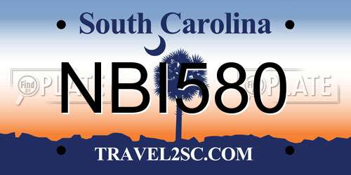NBI580 South Carolina License Plate