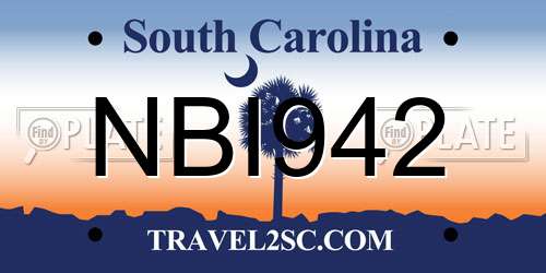 NBI942 South Carolina License Plate
