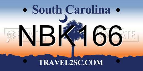 NBK166 South Carolina License Plate