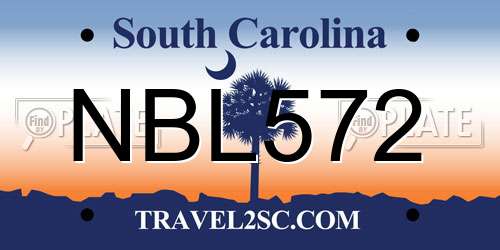 NBL572 South Carolina License Plate