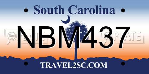 NBM437 South Carolina License Plate
