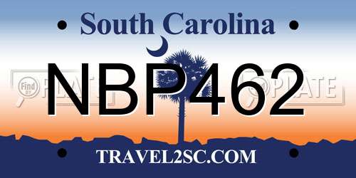 NBP462 South Carolina License Plate