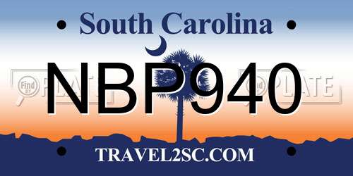 NBP940 South Carolina License Plate