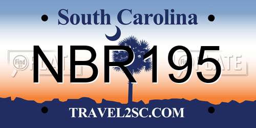 NBR195 South Carolina License Plate