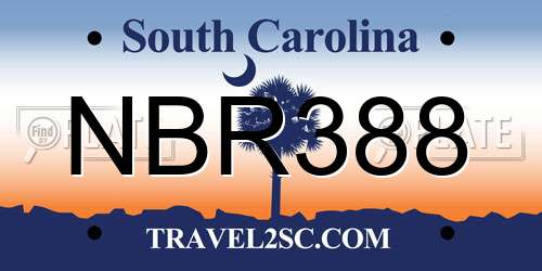 NBR388 South Carolina License Plate