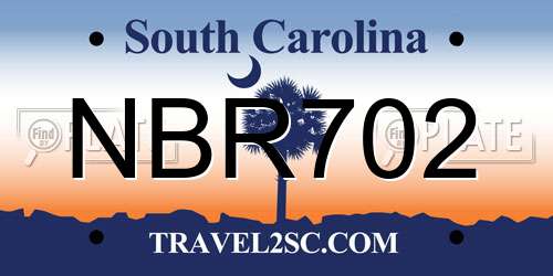 NBR702 South Carolina License Plate