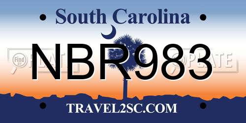 NBR983 South Carolina License Plate