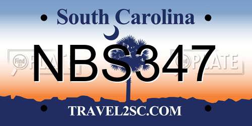 NBS347 South Carolina License Plate