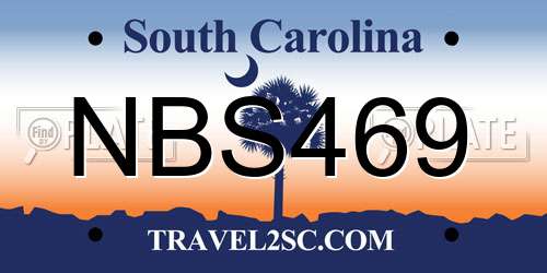 NBS469 South Carolina License Plate