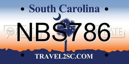 NBS786 South Carolina License Plate
