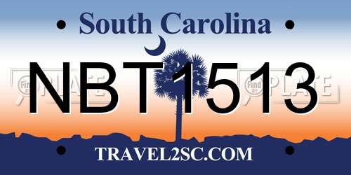 NBT1513 South Carolina License Plate