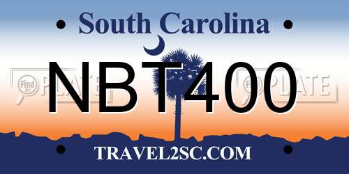 NBT400 South Carolina License Plate