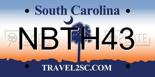 NBTH43 South Carolina License Plate