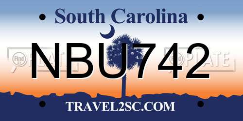 NBU742 South Carolina License Plate