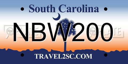NBW200 South Carolina License Plate