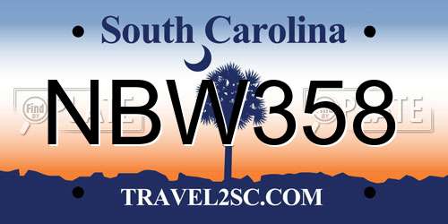 NBW358 South Carolina License Plate
