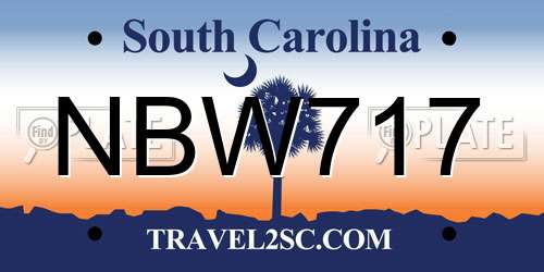 NBW717 South Carolina License Plate