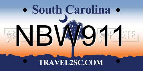 NBW911 South Carolina License Plate