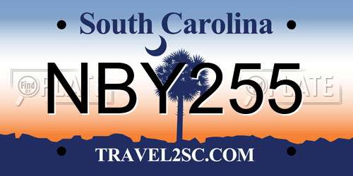 NBY255 South Carolina License Plate