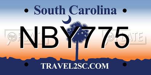 NBY775 South Carolina License Plate