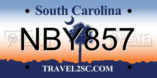 NBY857 South Carolina License Plate