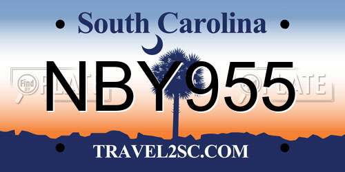 NBY955 South Carolina License Plate