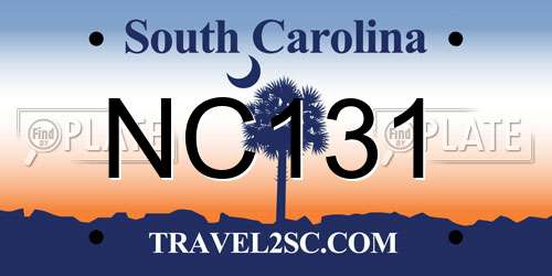 NC131 South Carolina License Plate