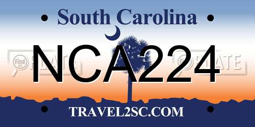 NCA224 South Carolina License Plate