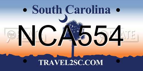 NCA554 South Carolina License Plate