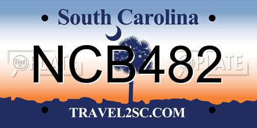 NCB482 South Carolina License Plate